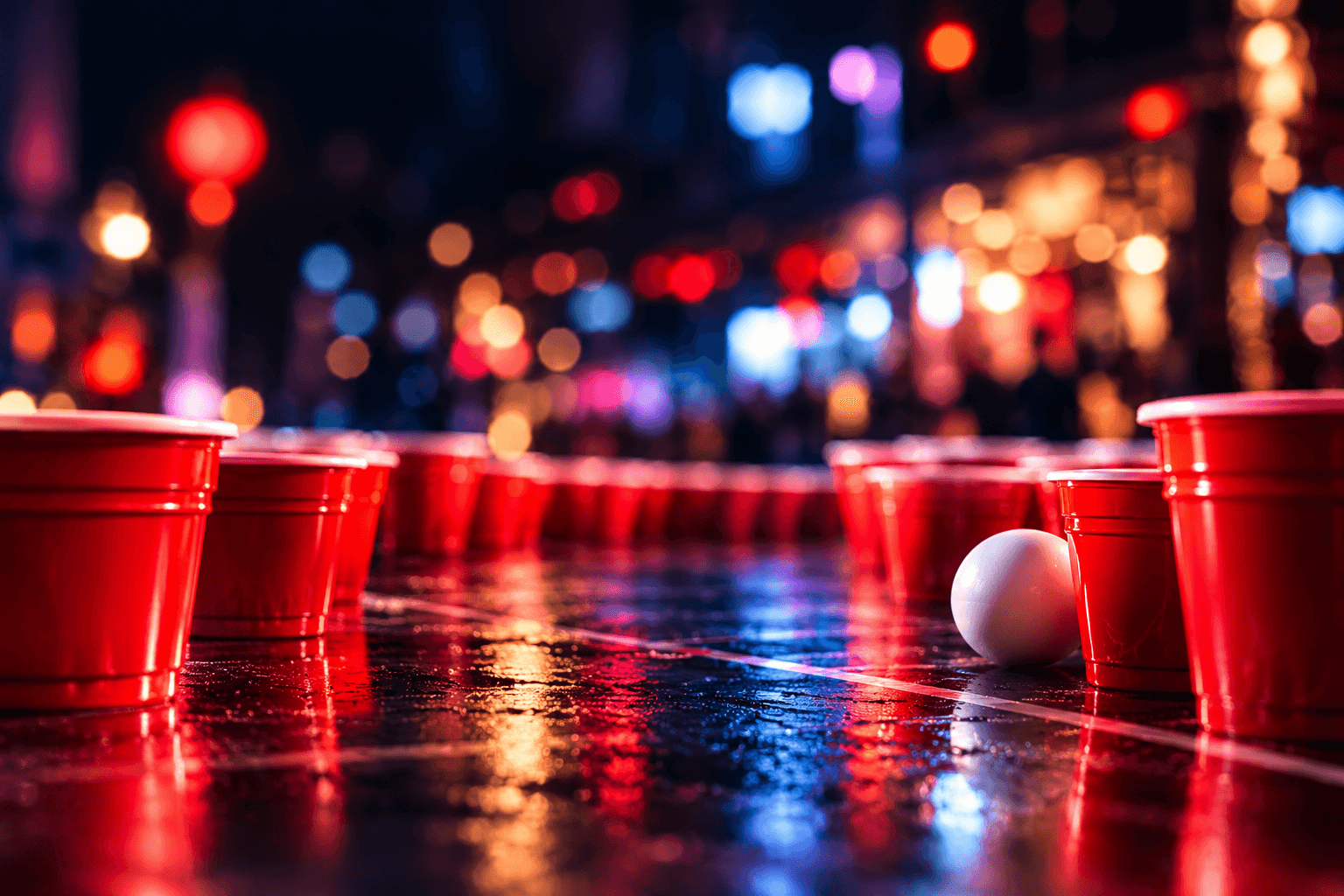 Sörpingpong poharak és labda